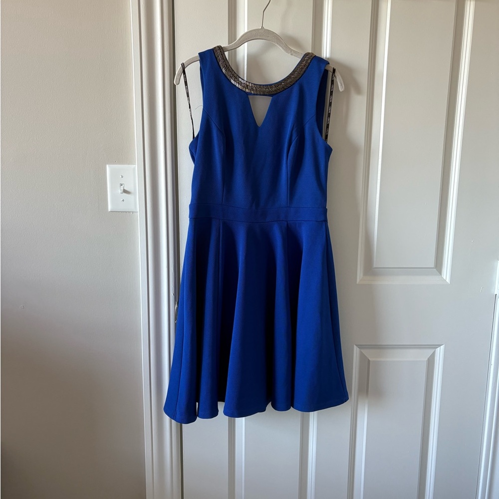 Elegant royal blue beaded Dress